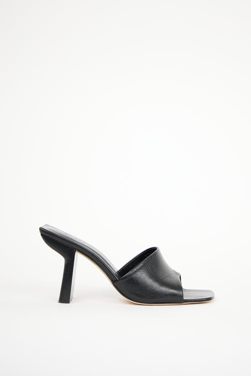 By Far Black Leather Liliana Mule