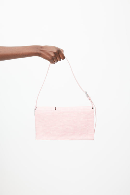 By Far Pink Textured Leather Billy Bag