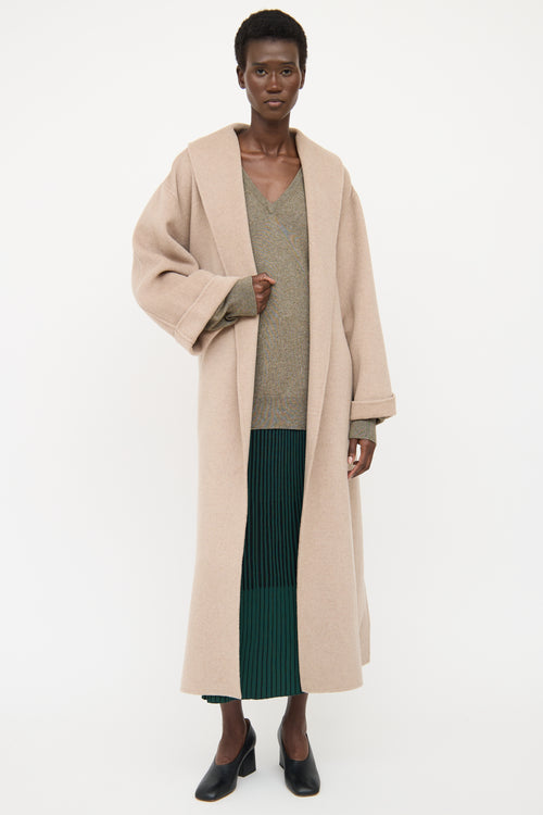 By Malene Birger Beige Wool Long Sleeve Coat