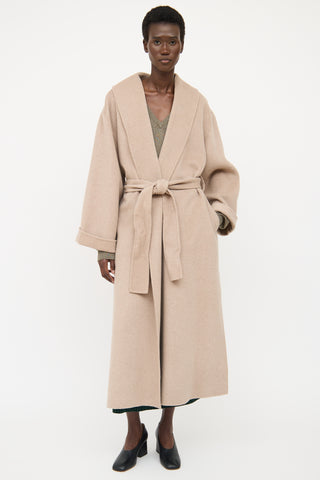 By Malene Birger Beige Wool Long Sleeve Coat