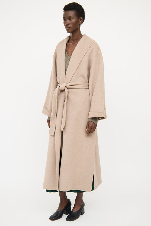 By Malene Birger Beige Wool Long Sleeve Coat