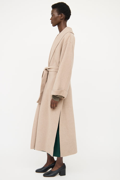 By Malene Birger Beige Wool Long Sleeve Coat