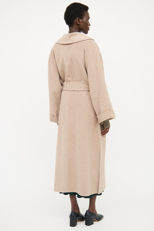 By Malene Birger Beige Wool Long Sleeve Coat