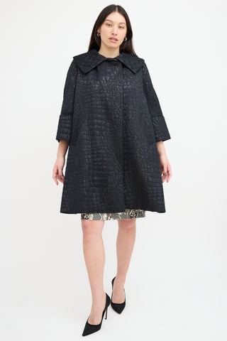 By Malene Birger Black Shiny Cloqué Lanai Coat