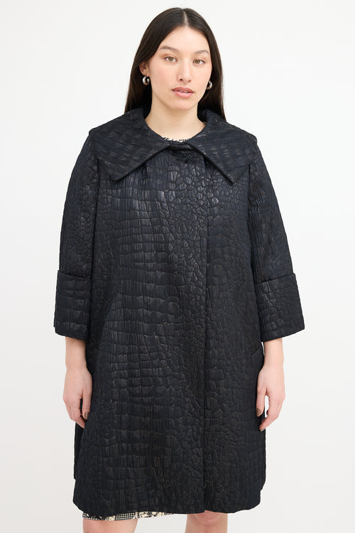 By Malene Birger Black Shiny Cloqué Lanai Coat