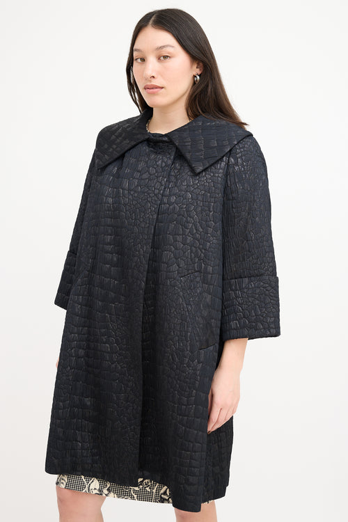 By Malene Birger Black Shiny Cloqué Lanai Coat