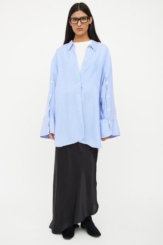 By Malene Birger Blue Stripe Button Up Top