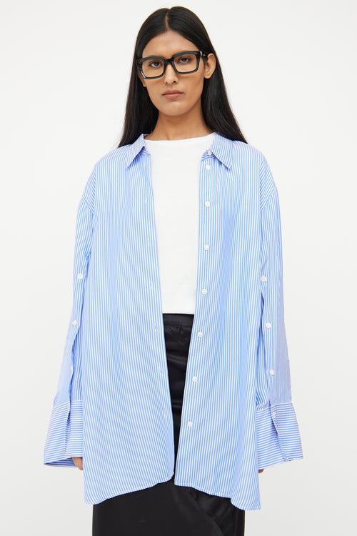 By Malene Birger Blue Stripe Button Up Top