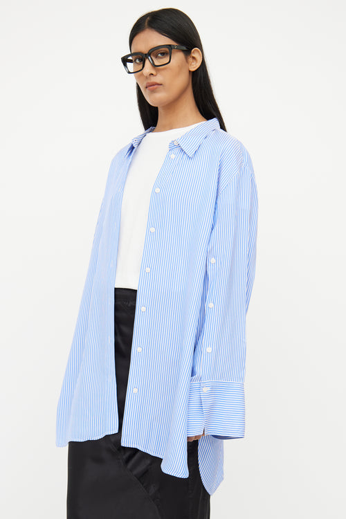 By Malene Birger Blue Stripe Button Up Top