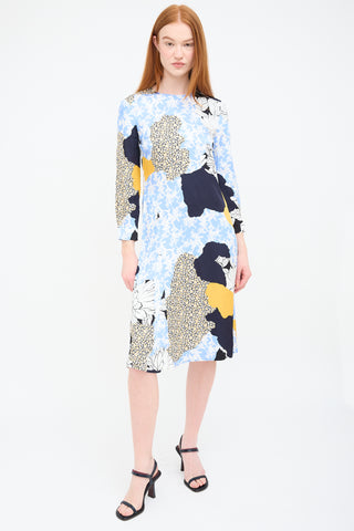 By Malene Birger Blue 
Yellow Abstract Floral Sofya Dress