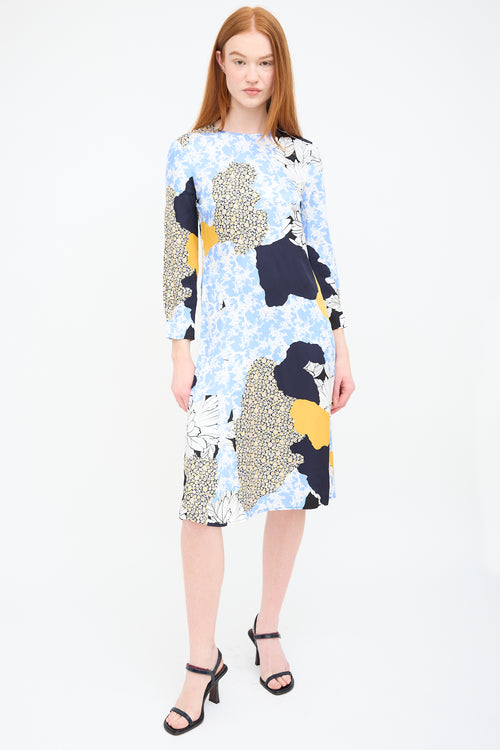 By Malene Birger Blue 
Yellow Abstract Floral Sofya Dress