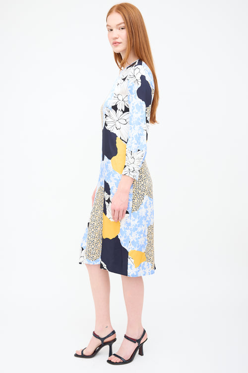 By Malene Birger Blue 
Yellow Abstract Floral Sofya Dress