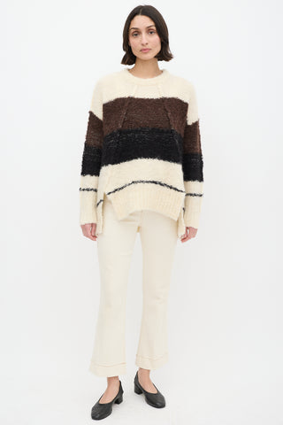 By Malene Birger Cream 
Multi Wool Knit Colourblock Sweater