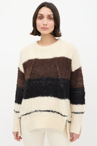 By Malene Birger Cream 
Multi Wool Knit Colourblock Sweater