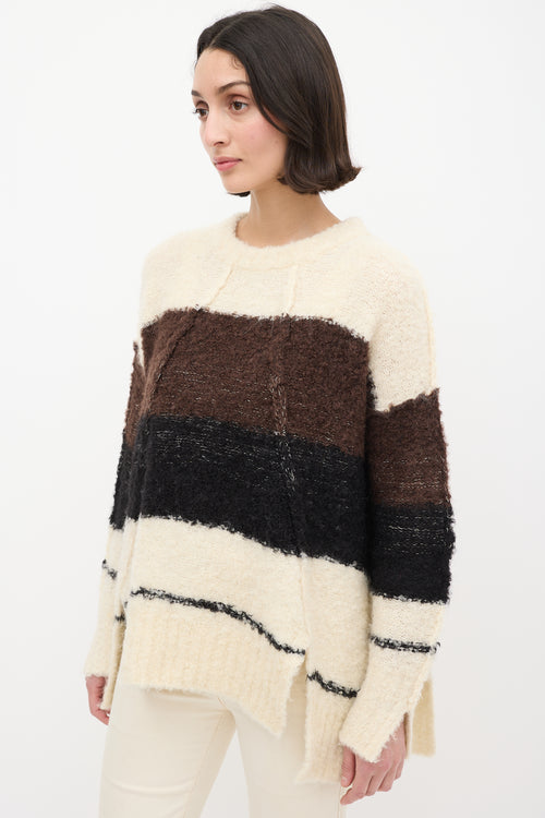 By Malene Birger Cream 
Multi Wool Knit Colourblock Sweater