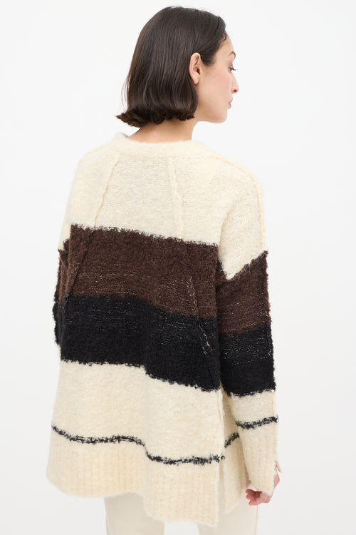 By Malene Birger Cream 
Multi Wool Knit Colourblock Sweater