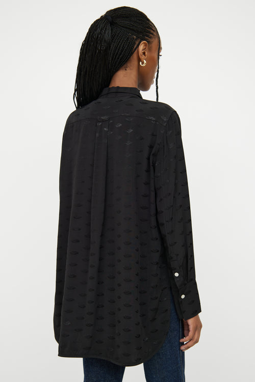 By Malene Birger Black Lip Detail Button Up Top