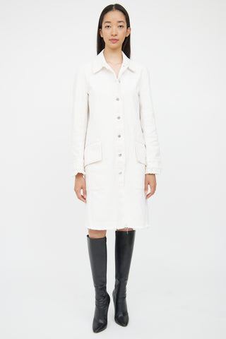 By Malene Birger White Distressed Denim Jacket