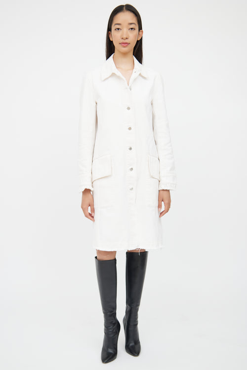 By Malene Birger White Distressed Denim Jacket