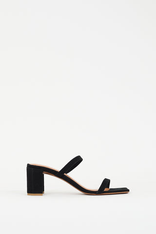 By Far Black Suede Tanya Mule