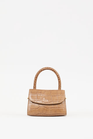 By Far Brown Embossed Leather Mini Bag