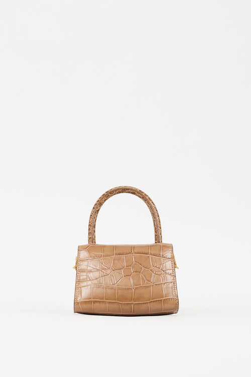 By Far Brown Embossed Leather Mini Bag