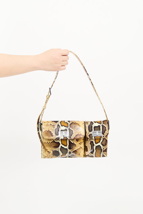 By Far Brown Patent Leather Printed Billy Bag