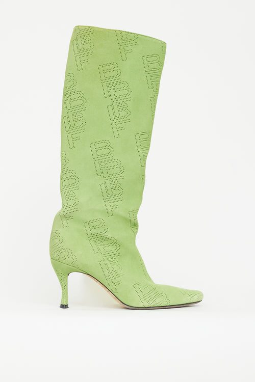 By Far Lime Green Suede Stevie 42 Boot