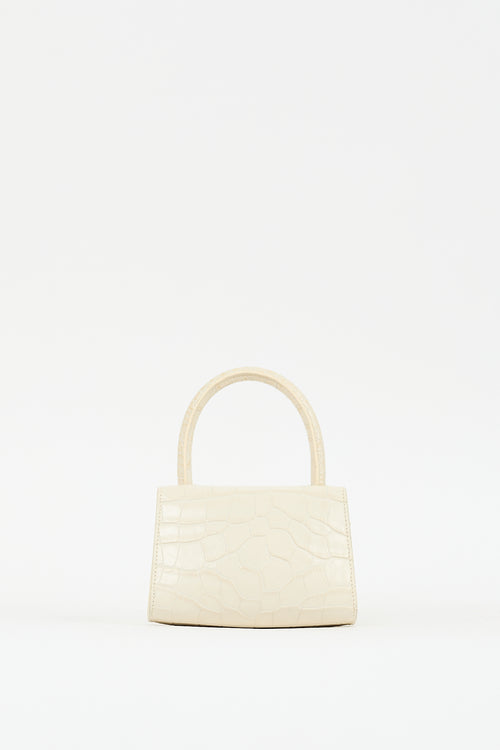 By Far Cream Embossed Leather Mini Bag