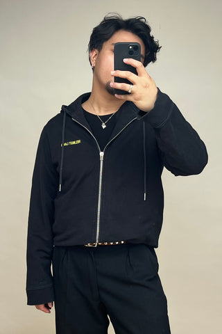 Black 
Green Embroidered Logo Hoodie