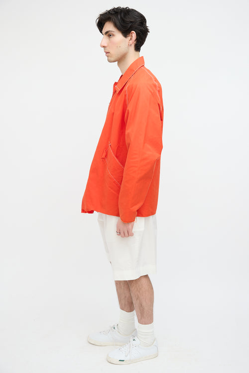 Camiel Fortgens Orange Waxed Baseball Jacket