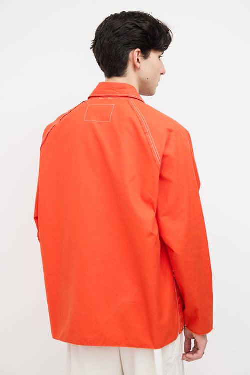 Camiel Fortgens Orange Waxed Baseball Jacket