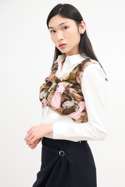 Comme des Garçons SS 2024 Brown 
Pink Baroque Top