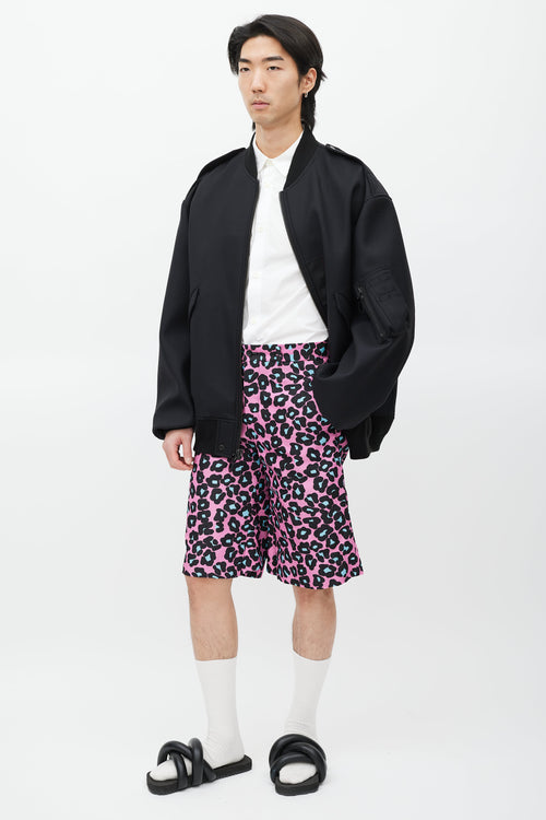 Comme des Garçons Pink 
Black Pattern Short