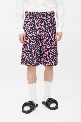 Comme des Garçons Pink 
Black Pattern Short