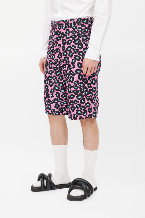 Comme des Garçons Pink 
Black Pattern Short