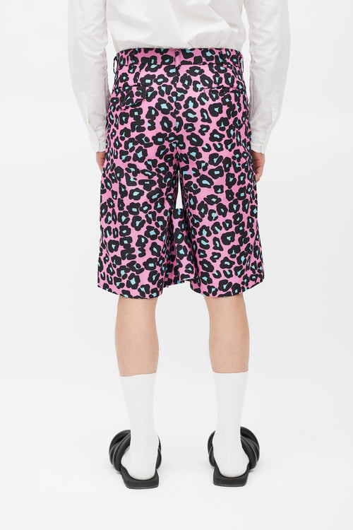 Comme des Garçons Pink 
Black Pattern Short