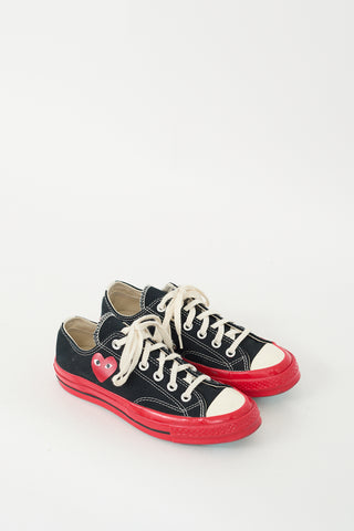 Comme des Garçons X Converse Black 
Red Chuck 70 Sneaker