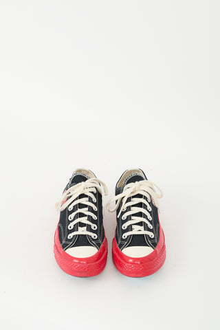 Comme des Garçons X Converse Black 
Red Chuck 70 Sneaker