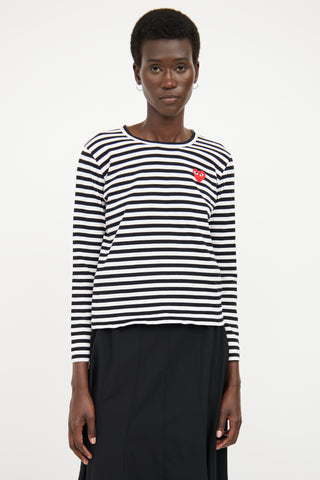 Comme des Garçons Black 
White Striped Top