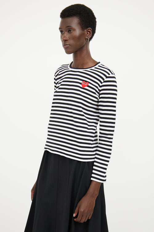 Comme des Garçons Black 
White Striped Top