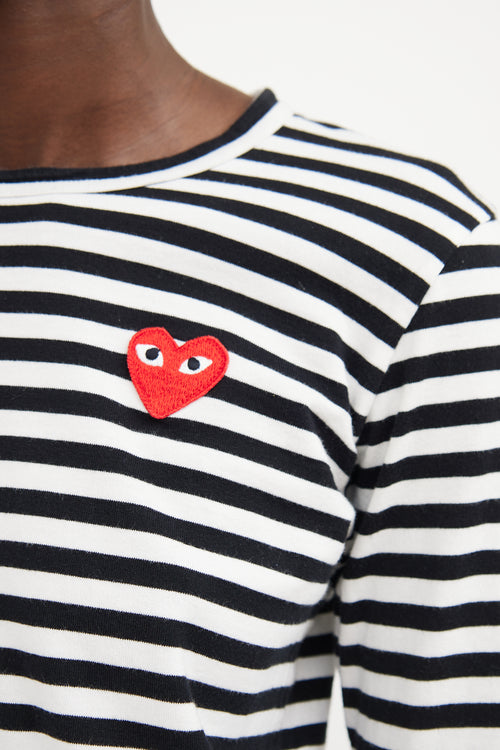 Comme des Garçons Black 
White Striped Top