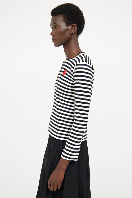 Comme des Garçons Black 
White Striped Top