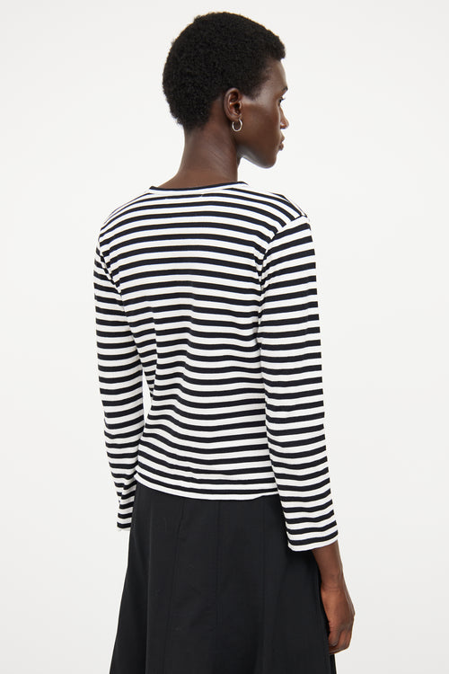 Comme des Garçons Black 
White Striped Top