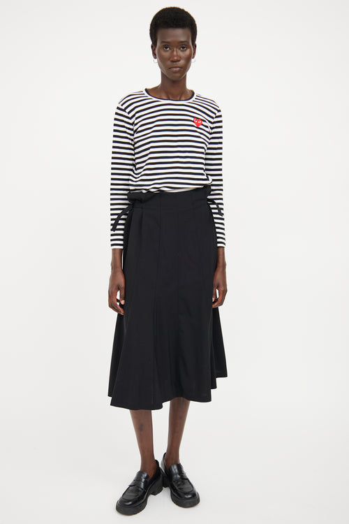 Comme des Garçons Black 
White Striped Top