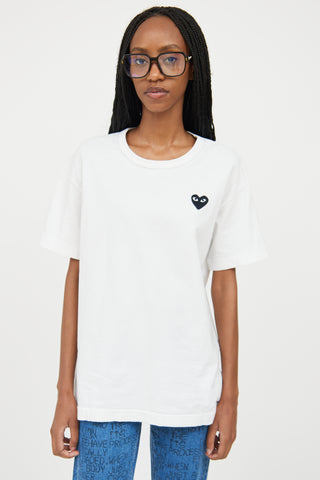 Comme des Garçons PLAY White 
Black Logo T-Shirt