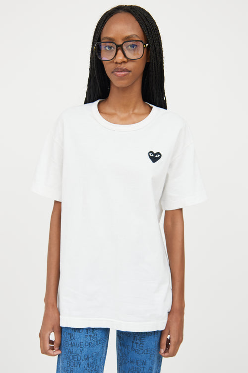 Comme des Garçons PLAY White 
Black Logo T-Shirt