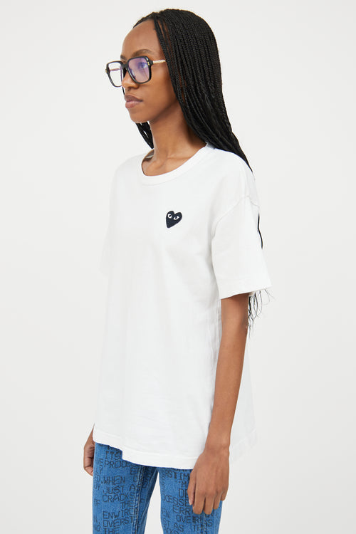 Comme des Garçons PLAY White 
Black Logo T-Shirt