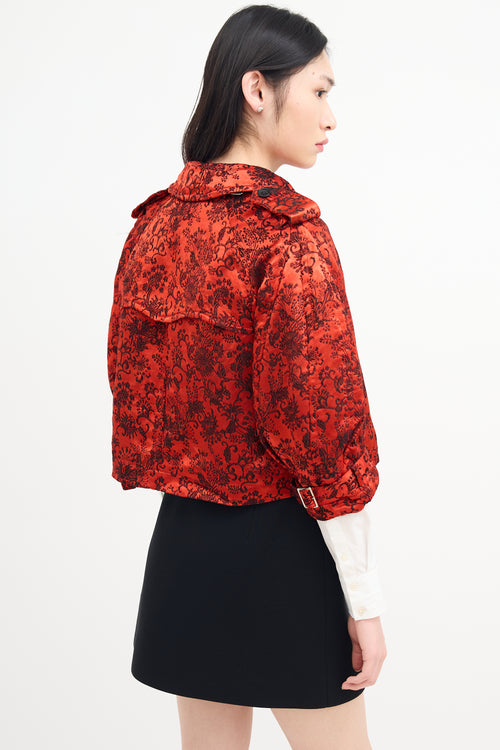 Comme des Garçons Red 
Black Satin Jacquard Jacket