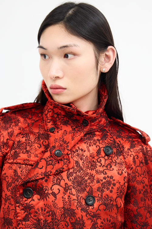 Comme des Garçons Red 
Black Satin Jacquard Jacket